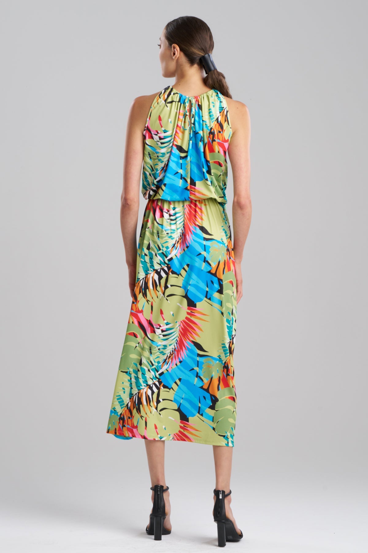 Palms Slinky Knit Halter Maxi Dress Multi