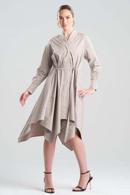 Tech Cotton Taffeta Handkerchief Dress Taupe