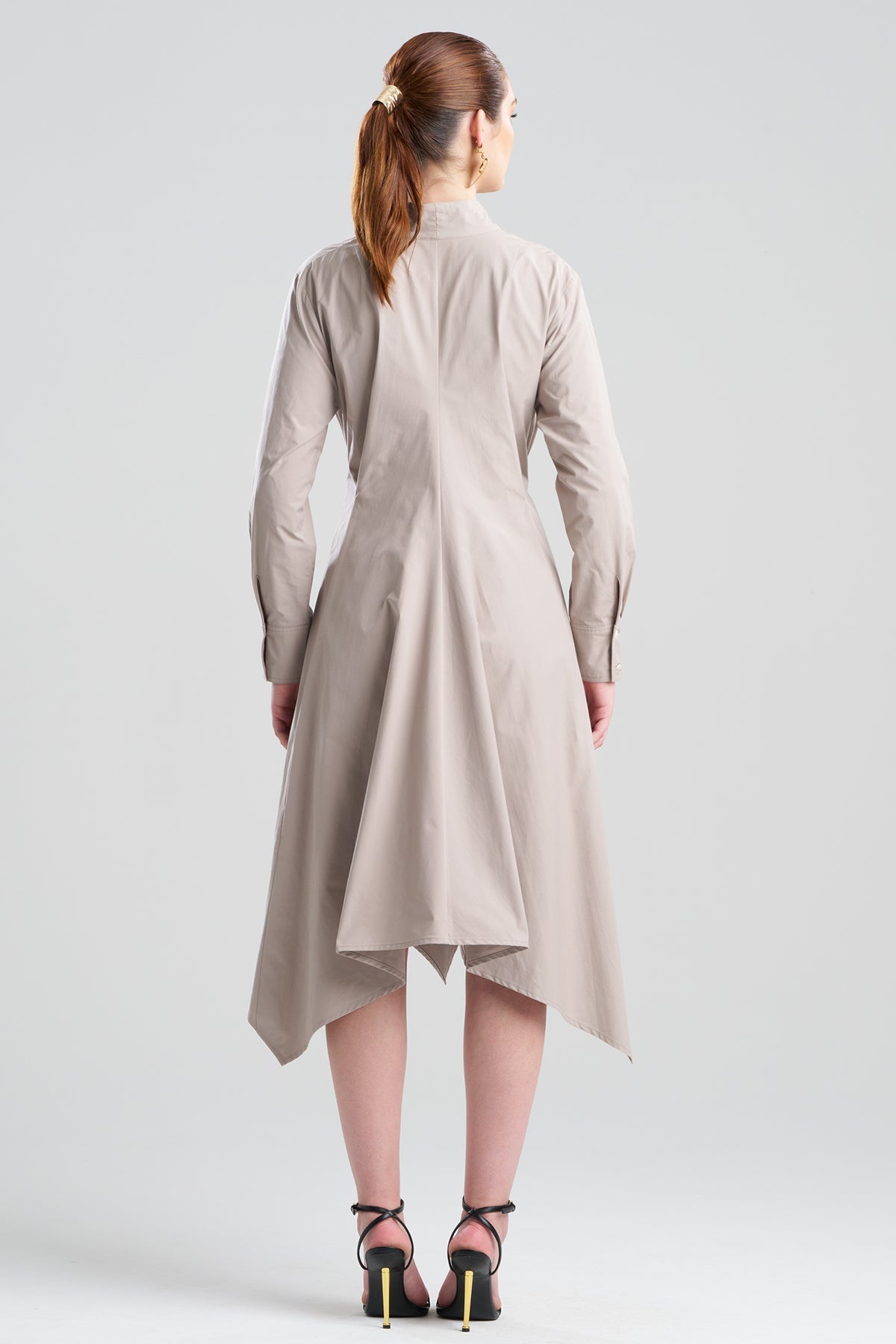 Tech Cotton Taffeta Handkerchief Dress Taupe