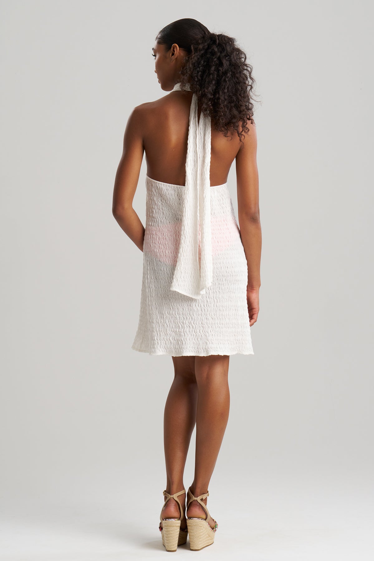 Buy Waves Mini Halter Dress online White