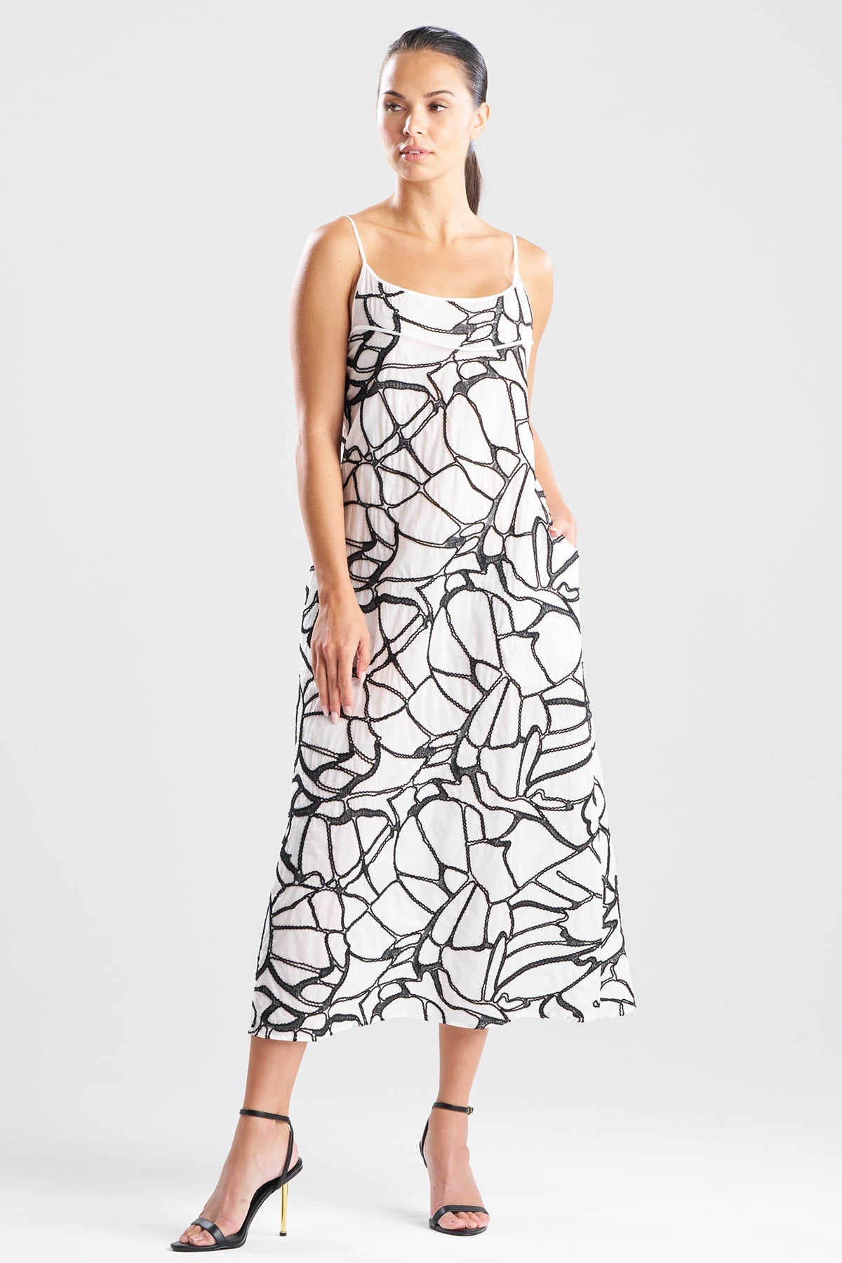 Butterfly Embroidery Cotton Sundress White