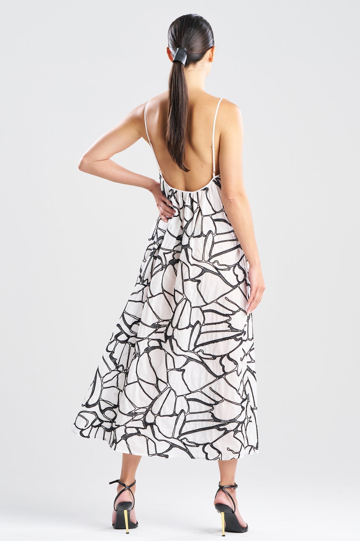 Butterfly Embroidery Cotton Sundress White