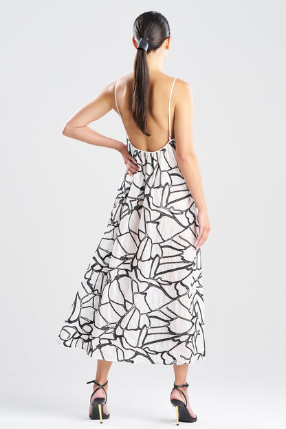 Butterfly Embroidery Cotton Sundress White
