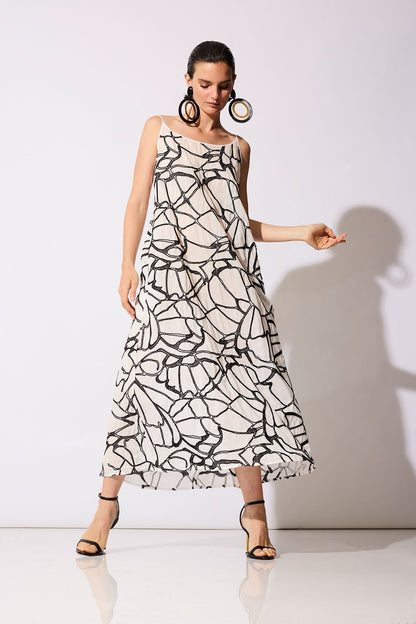 Butterfly Embroidery Cotton Sundress White