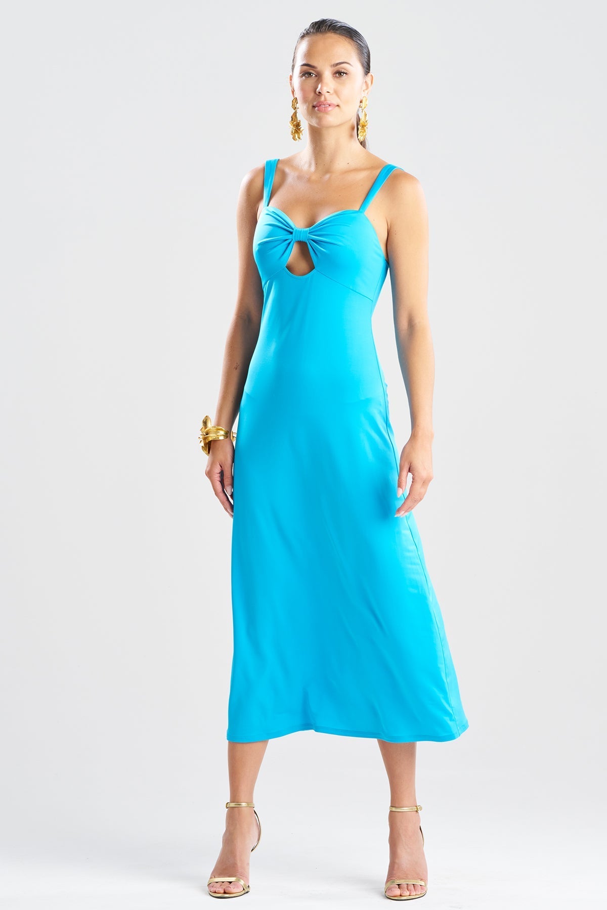 Solid Jersey Maxi Dress Wave Blue