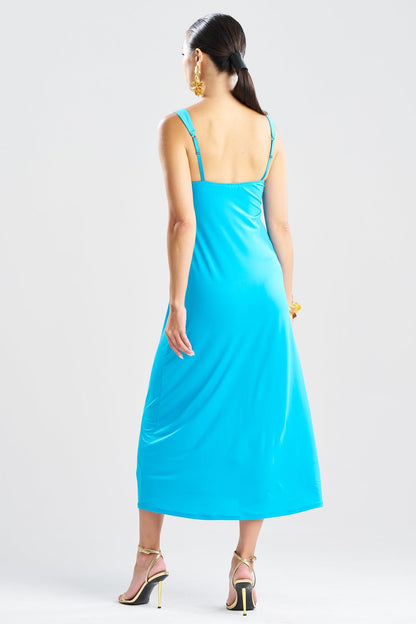 Solid Jersey Maxi Dress Wave Blue