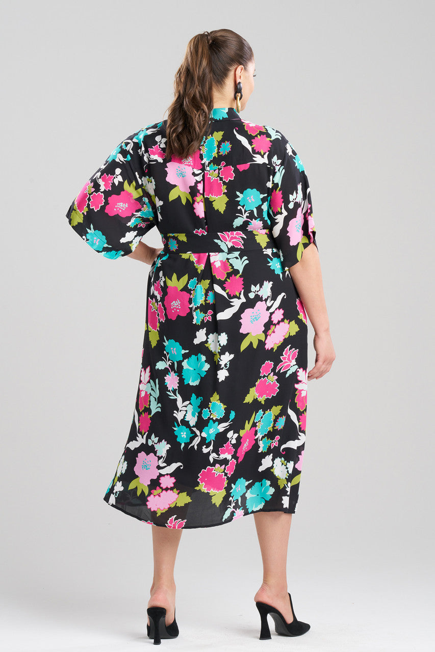 Buy Tangier Printed Silk Georgette Shirtdress in Black Multi Online Black Multi