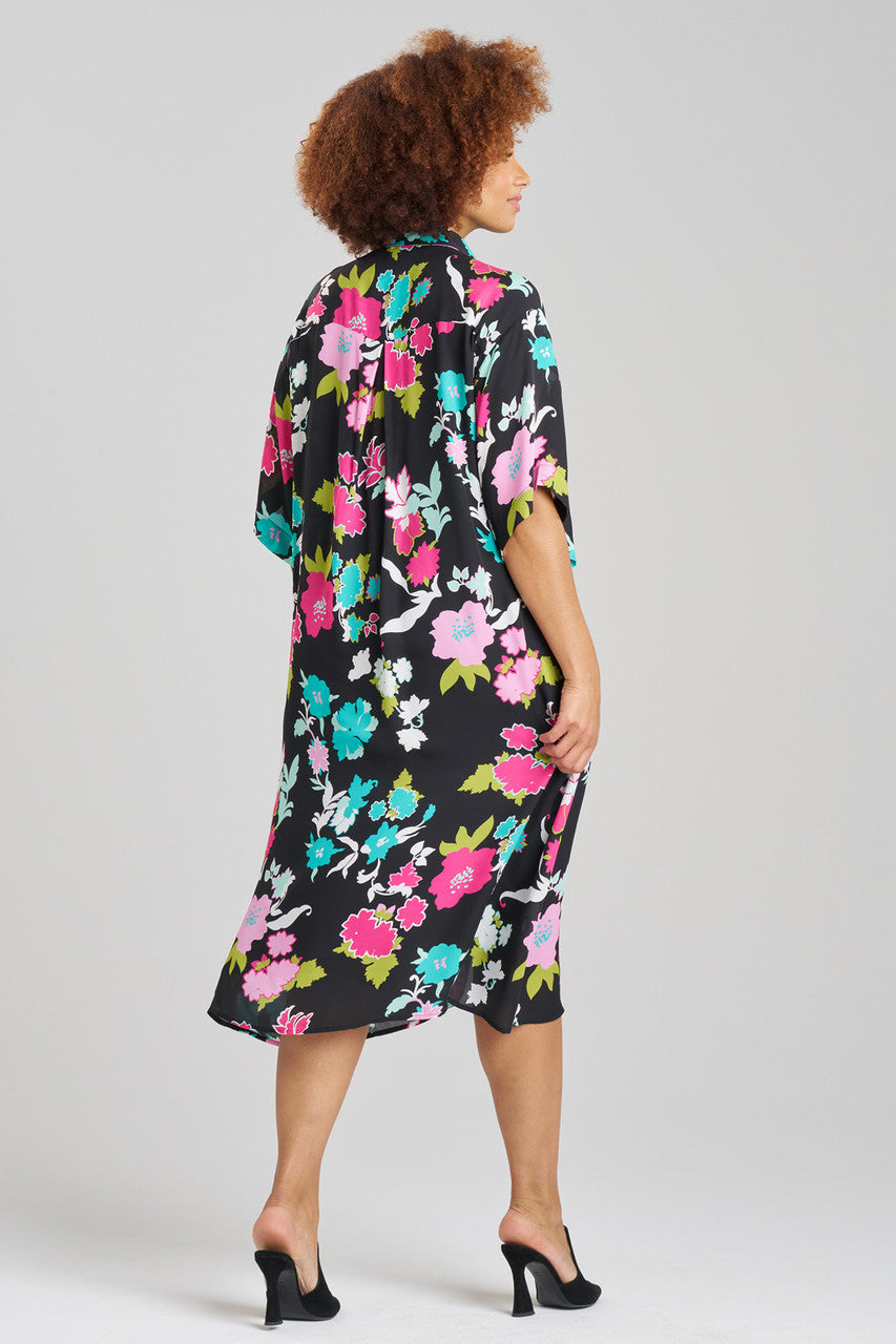 Buy Tangier Printed Silk Georgette Shirtdress in Black Multi Online Black Multi
