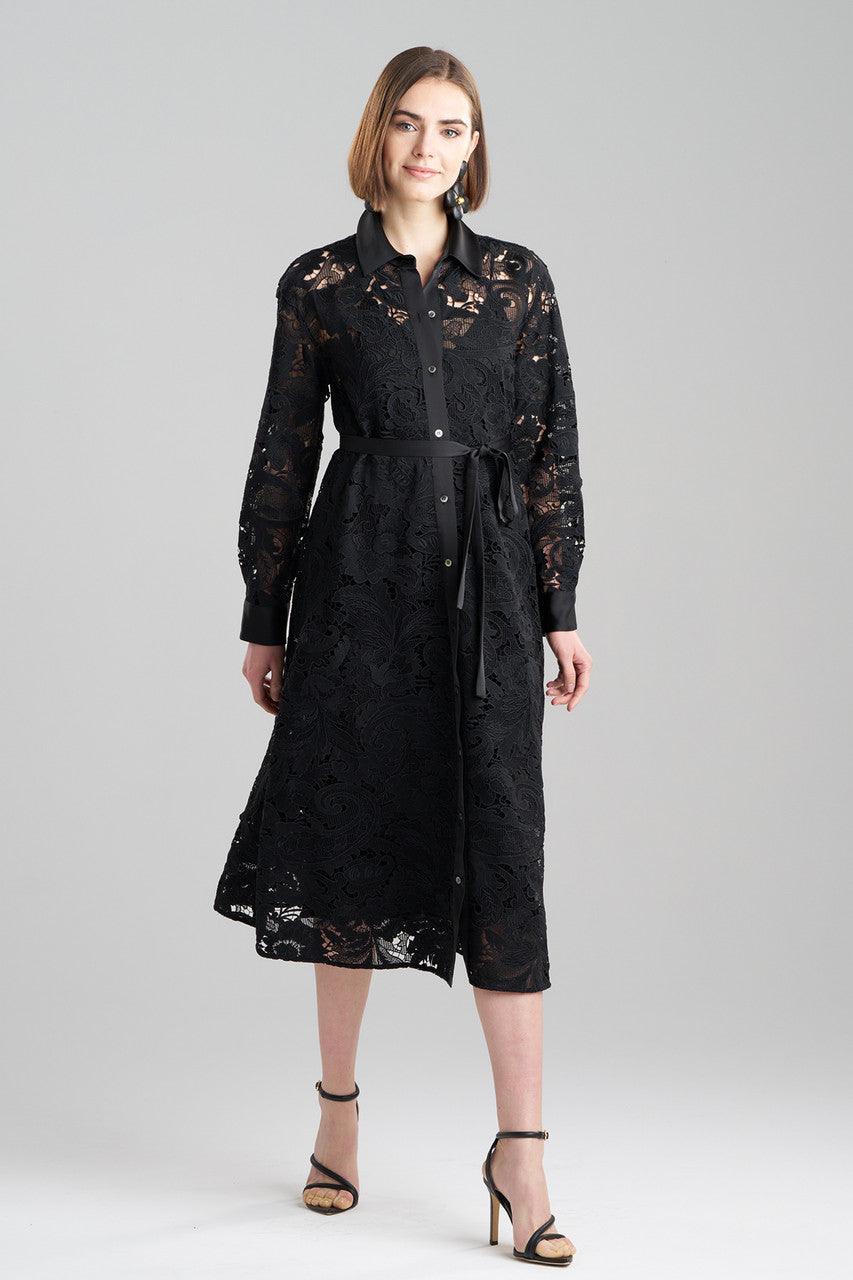 Buy Shinrin Lace Trapeze Shirtdress in Black Online Black