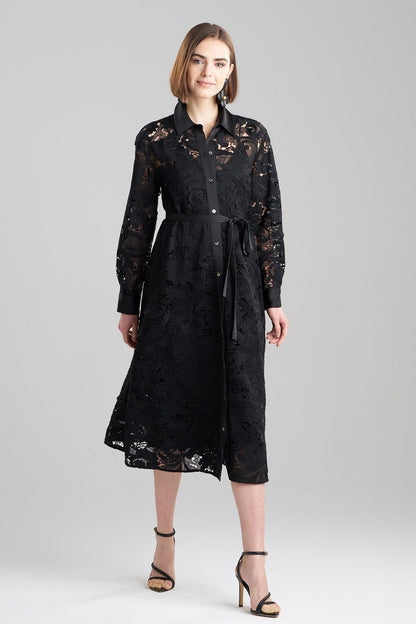 Buy Shinrin Lace Trapeze Shirtdress in Black Online Black