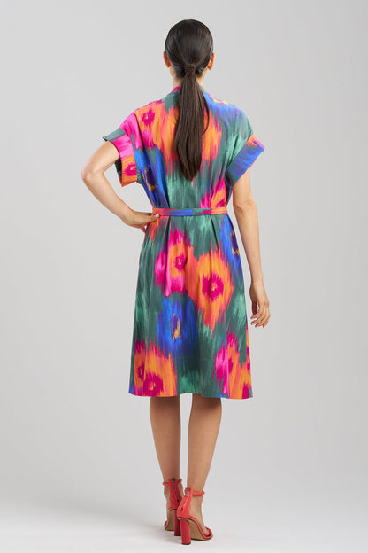 Multi Floral Mandarin Shirtdress Multi
