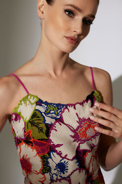 Buy Cote D'Azur Embroidered Lace Slip Dress in Multi Online Multi