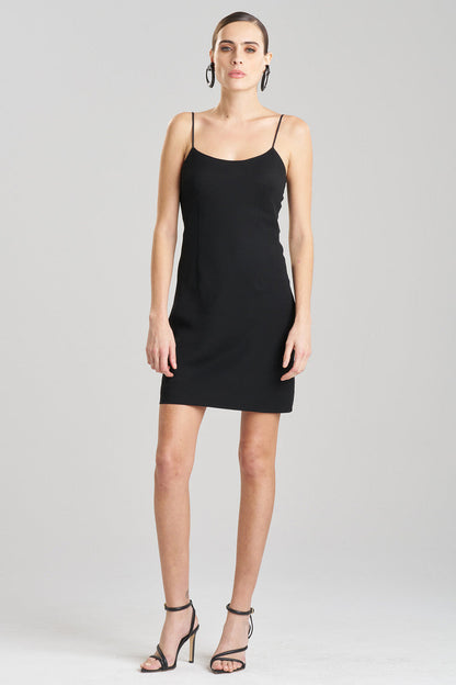 Buy Stretch Crepe Slip Dress in Black Online Black