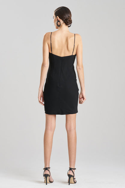 Buy Stretch Crepe Slip Dress in Black Online Black