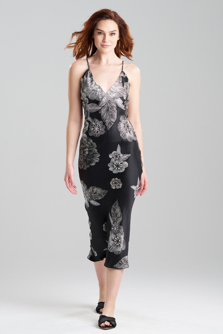Buy Miyoshi Open Back Silk Slip in Black/White Online Black/White