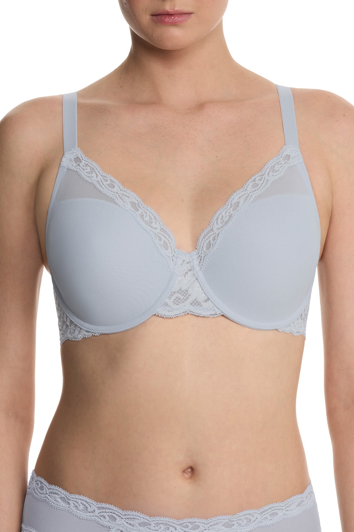 Feathers Full Figure Contour Underwire Bra Frosted Sky