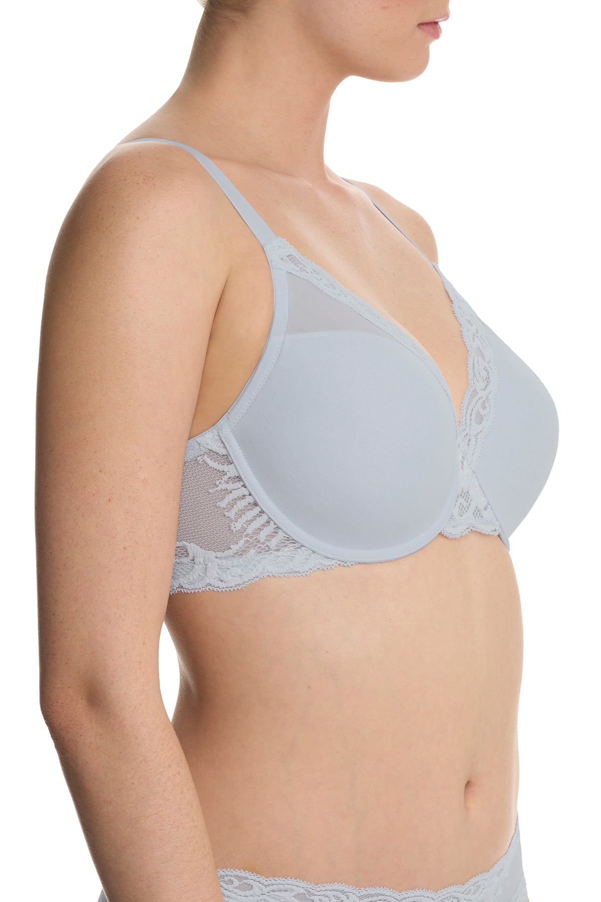 Feathers Full Figure Contour Underwire Bra Frosted Sky