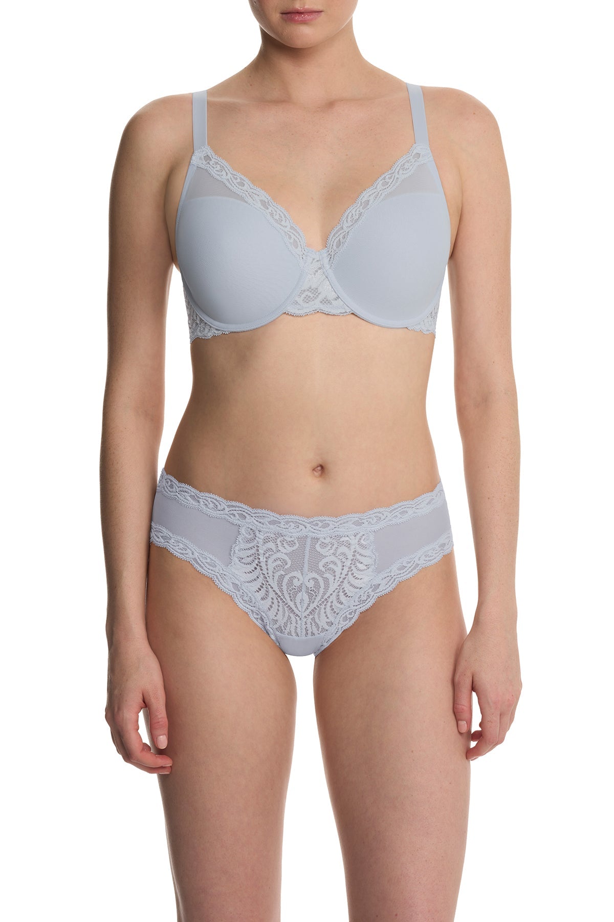 Feathers Full Figure Contour Underwire Bra Frosted Sky