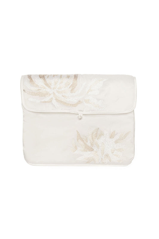 Buy Bridal Embroidery Small Lingerie Bag in Warm White Online Warm White