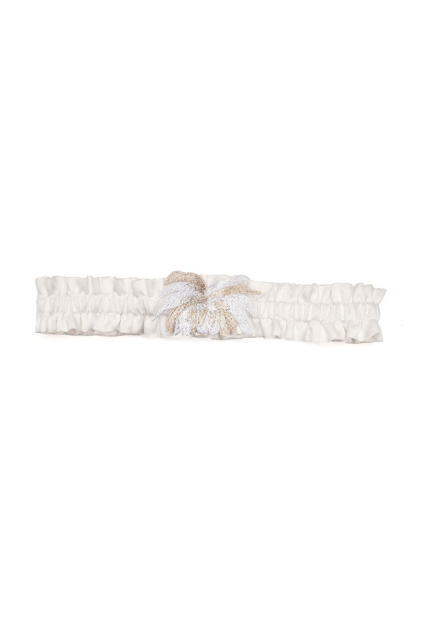 Buy Bridal Embroidery Garter in Warm White Online Warm White
