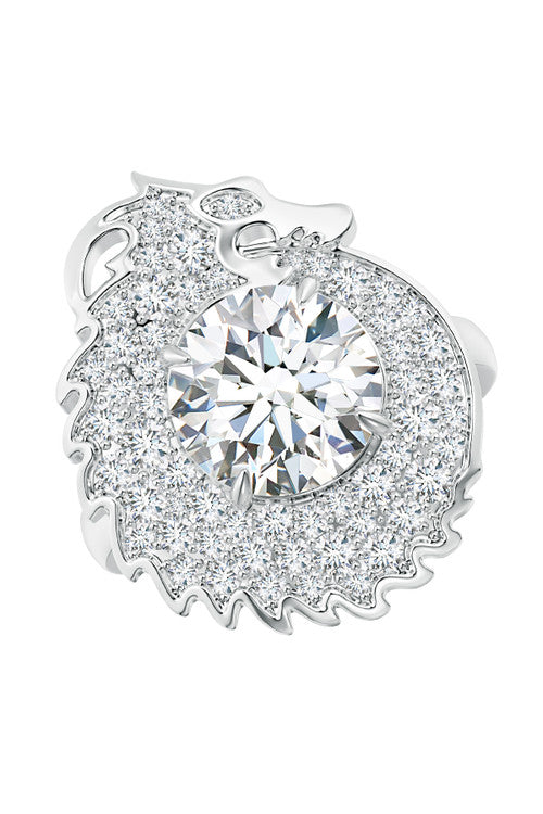 Buy Dragon Lab-Grown 14K Gold Round Diamond Ring in 14K White Gold Online 14K White Gold