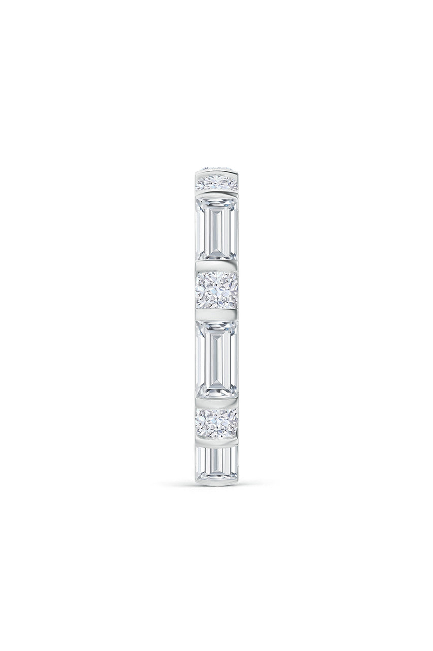 Buy Orient Express Lab-Grown 14K Gold Baguette & Cushion Diamond Eternity Band in 14K White Gold Online 14K White Gold