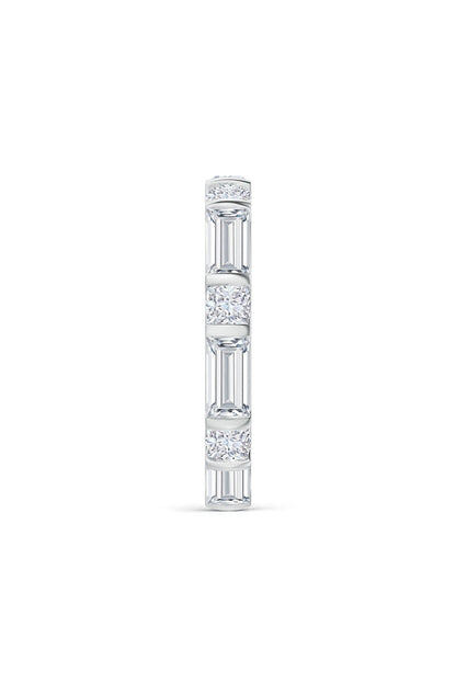 Buy Orient Express Lab-Grown 14K Gold Baguette & Cushion Diamond Eternity Band in 14K White Gold Online 14K White Gold