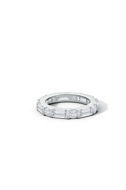 Buy Orient Express Lab-Grown 14K Gold Baguette & Cushion Diamond Eternity Band in 14K White Gold Online 14K White Gold