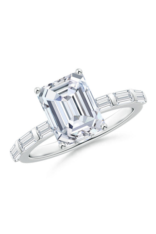 Buy Orient Express Lab-Grown 14K Gold & Emerald Cut Diamond Solitaire Ring in 14K White Gold Online 14K White Gold