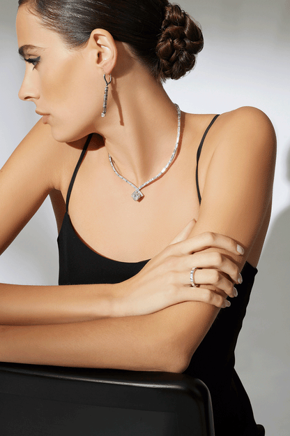 Buy Orient Express Lab-Grown 14K Gold & Cushion Diamond Statement Necklace in 14K White Gold Online 14K White Gold