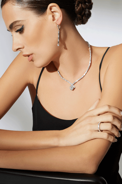 Buy Orient Express Lab-Grown 14K Gold & Cushion Diamond Statement Necklace in 14K White Gold Online 14K White Gold