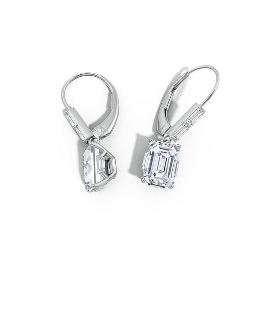 Buy Orient Express Lab-Grown 14K Gold & Emerald Cut Diamond Earrings in 14K White Gold Online 14K White Gold