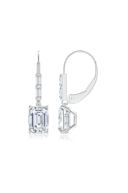 Buy Orient Express Lab-Grown 14K Gold & Emerald Cut Diamond Earrings in 14K White Gold Online 14K White Gold