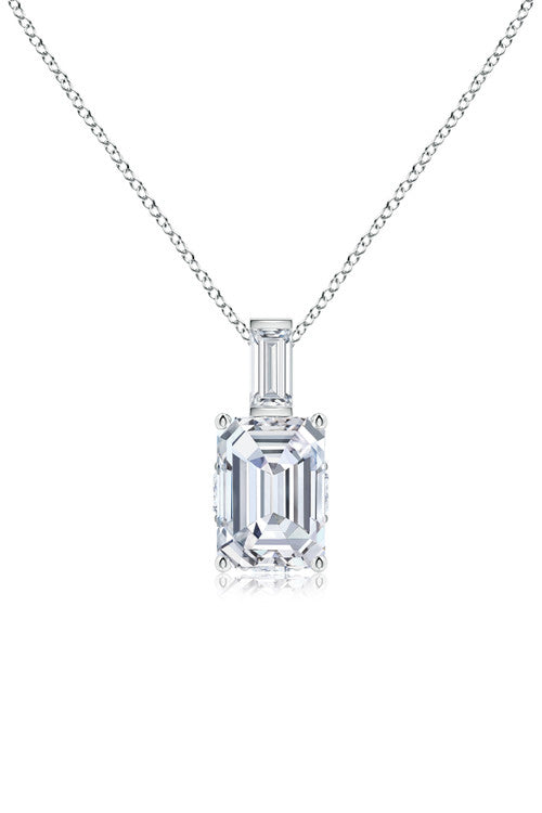 Buy Orient Express Lab-Grown 14K Gold & Emerald Cut Diamond Pendant Necklace in 14K White Gold Online 14K White Gold
