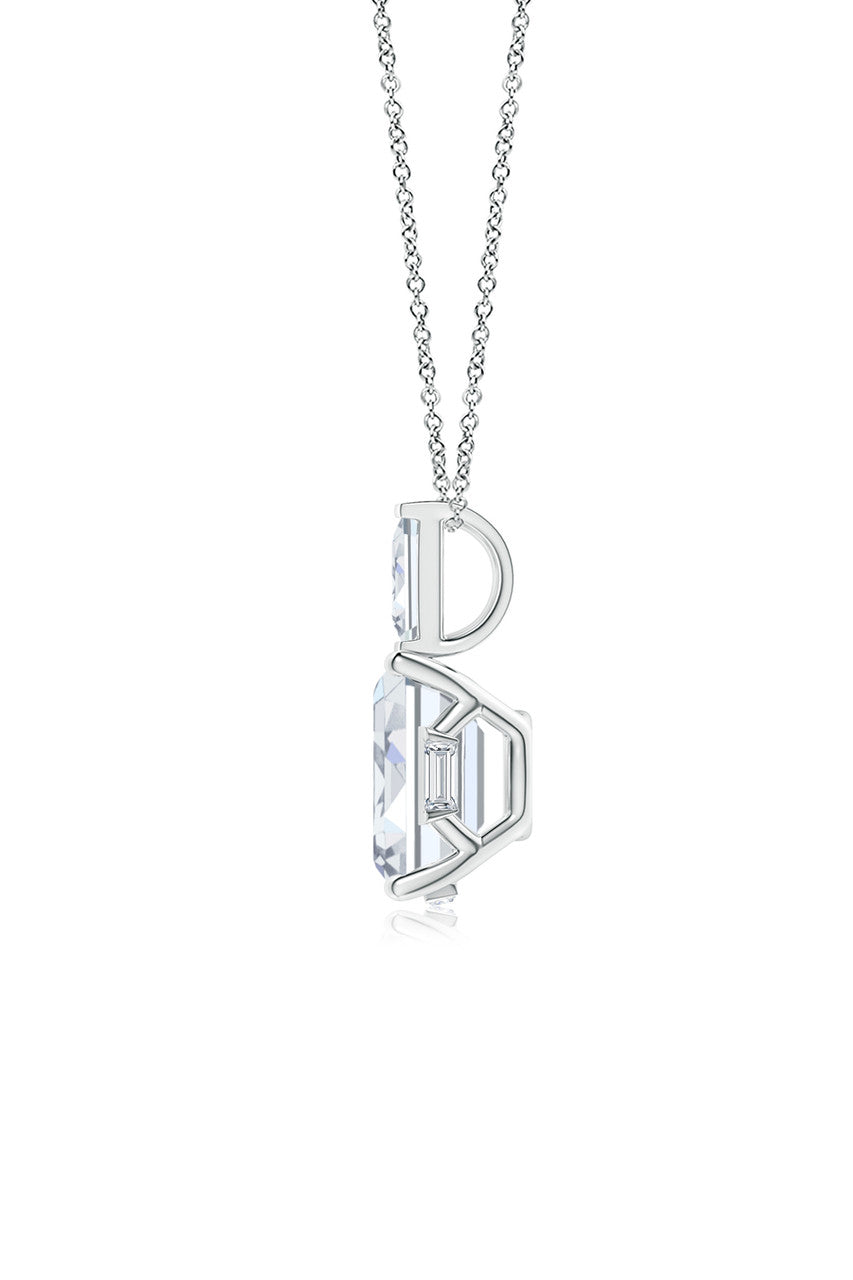 Buy Orient Express Lab-Grown 14K Gold & Emerald Cut Diamond Pendant Necklace in 14K White Gold Online 14K White Gold