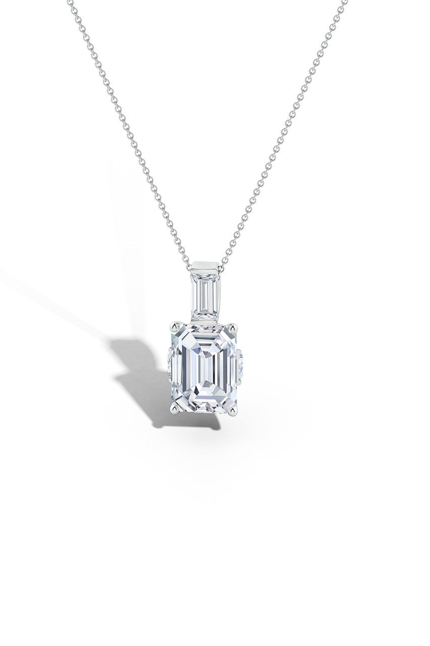Buy Orient Express Lab-Grown 14K Gold & Emerald Cut Diamond Pendant Necklace in 14K White Gold Online 14K White Gold