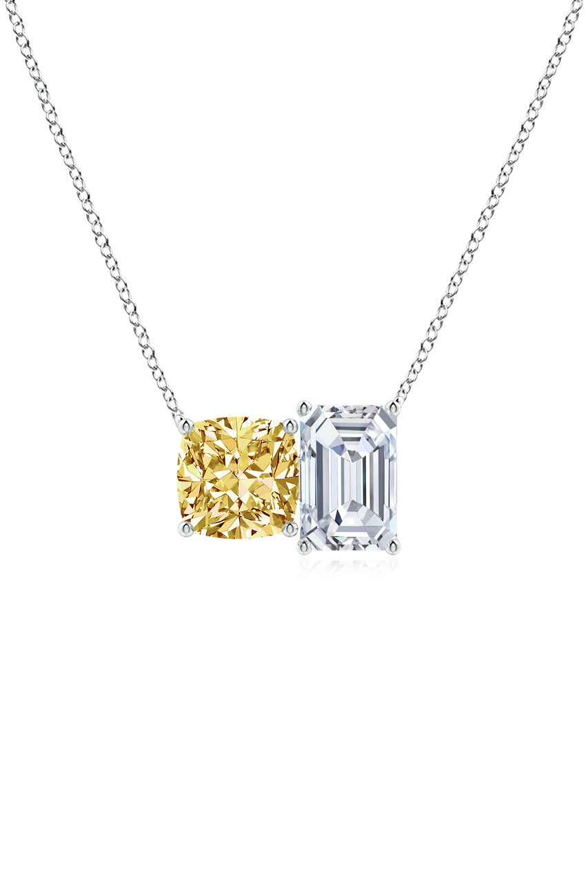 Buy Orient Express Lab-Grown 14K Gold with Yellow & White Diamond Two Stone Pendant Necklace in 14K White Gold Online 14K White Gold