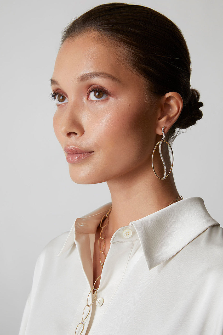 Buy Shangri-La Elliptical Yin-Yang 14K Gold and Diamond Dangle Earrings in 14K Yellow Gold Online 14K Yellow Gold