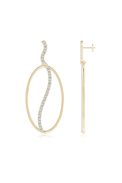 Buy Shangri-La Elliptical Yin-Yang 14K Gold and Diamond Dangle Earrings in 14K Yellow Gold Online 14K Yellow Gold