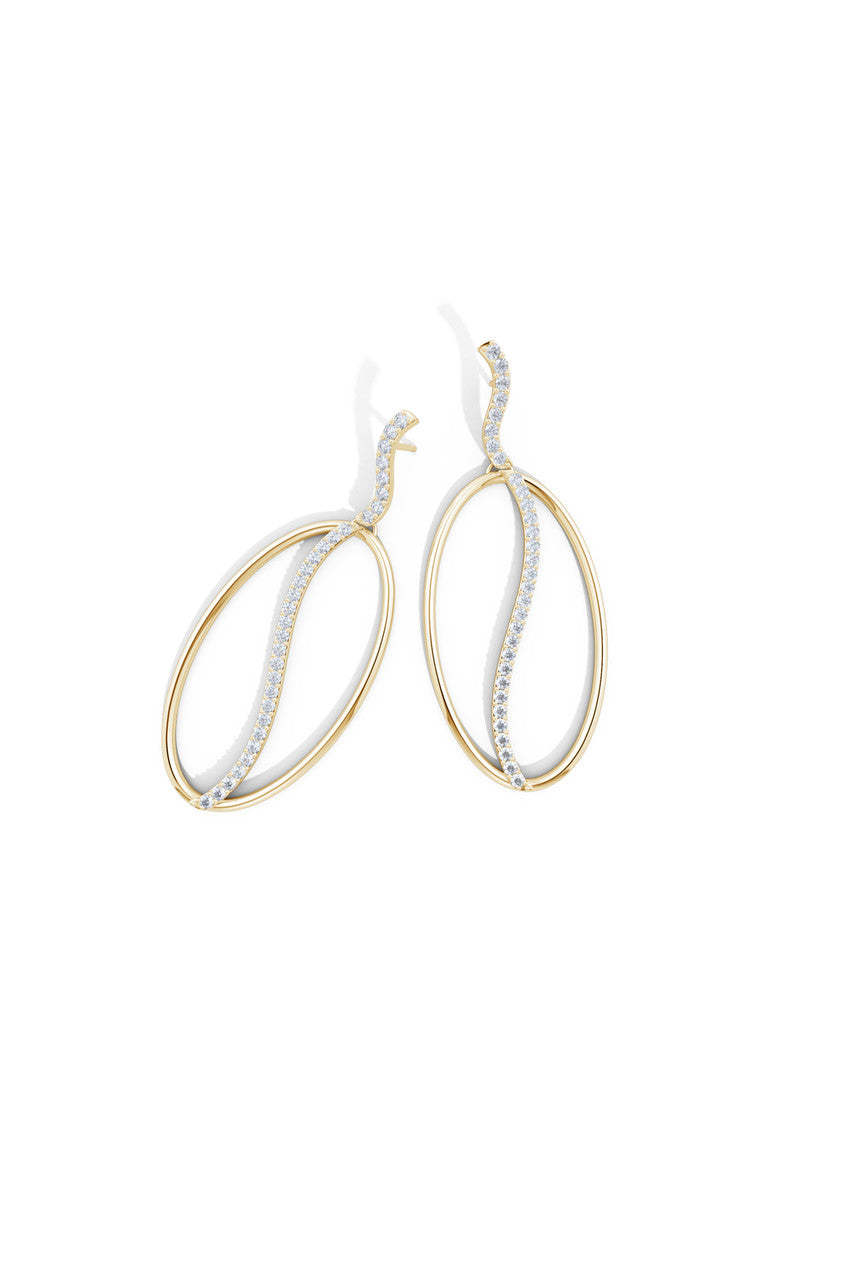 Buy Shangri-La Elliptical Yin-Yang 14K Gold and Diamond Dangle Earrings in 14K Yellow Gold Online 14K Yellow Gold
