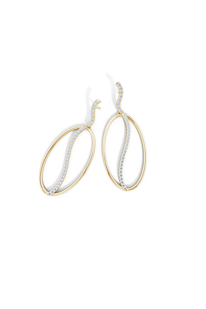 Buy Shangri-La Elliptical Yin-Yang 14K Gold and Diamond Dangle Earrings in 14K Yellow Gold Online 14K Yellow Gold