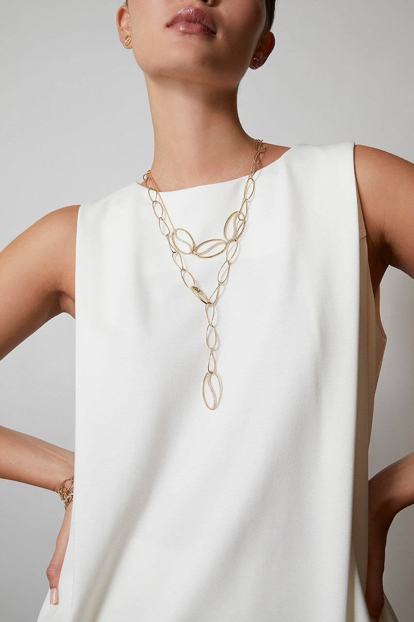 Buy Shangri-La Elliptical Yin-Yang 14K Gold and Diamond Y Necklace in 14K Yellow Gold Online 14K Yellow Gold