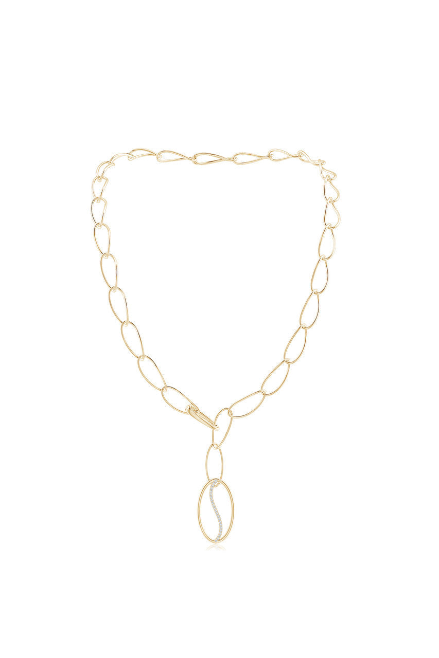 Buy Shangri-La Elliptical Yin-Yang 14K Gold and Diamond Y Necklace in 14K Yellow Gold Online 14K Yellow Gold
