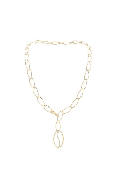 Buy Shangri-La Elliptical Yin-Yang 14K Gold and Diamond Y Necklace in 14K Yellow Gold Online 14K Yellow Gold
