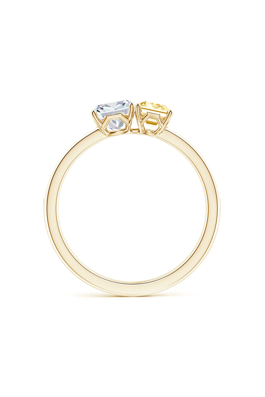 Buy Orient Express Lab-Grown 14K Gold with White & Yellow Diamond Two Stone Ring in 14K Yellow Gold Online 14K Yellow Gold