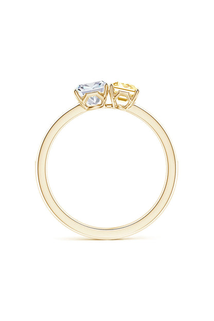 Buy Orient Express Lab-Grown 14K Gold with White & Yellow Diamond Two Stone Ring in 14K Yellow Gold Online 14K Yellow Gold