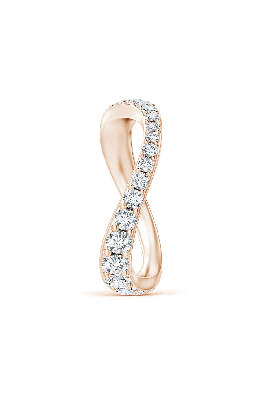 Buy Shangri-La Brushstroke 14K Gold and Diamond Full Eternity Stacking Ring in 14K Rose Gold Online 14K Rose Gold