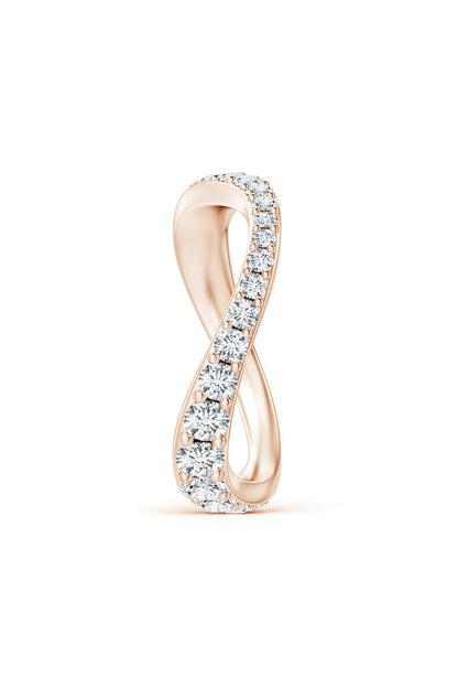 Buy Shangri-La Brushstroke 14K Gold and Diamond Full Eternity Stacking Ring in 14K Rose Gold Online 14K Rose Gold