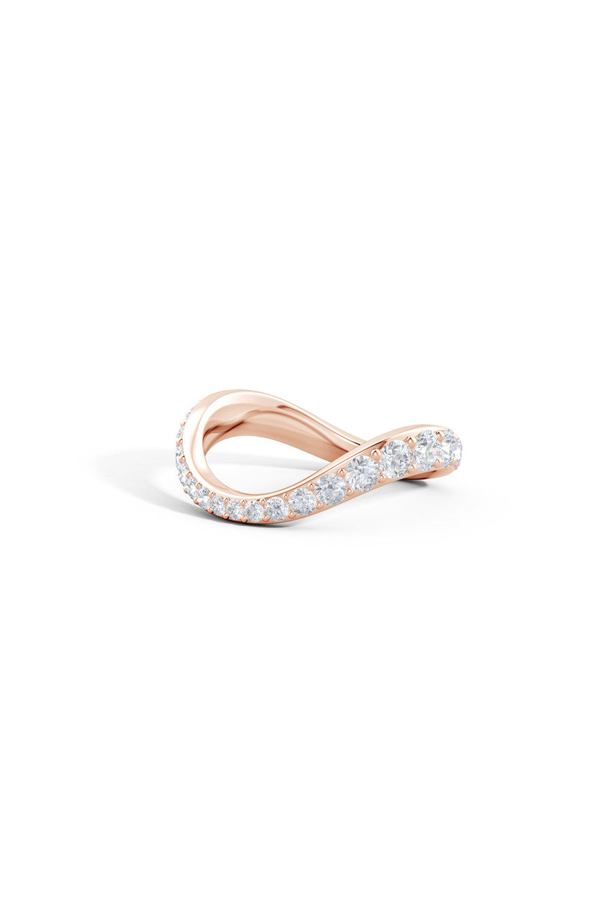 Buy Shangri-La Brushstroke 14K Gold and Diamond Full Eternity Stacking Ring in 14K Rose Gold Online 14K Rose Gold