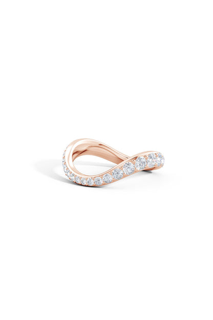 Buy Shangri-La Brushstroke 14K Gold and Diamond Full Eternity Stacking Ring in 14K Rose Gold Online 14K Rose Gold